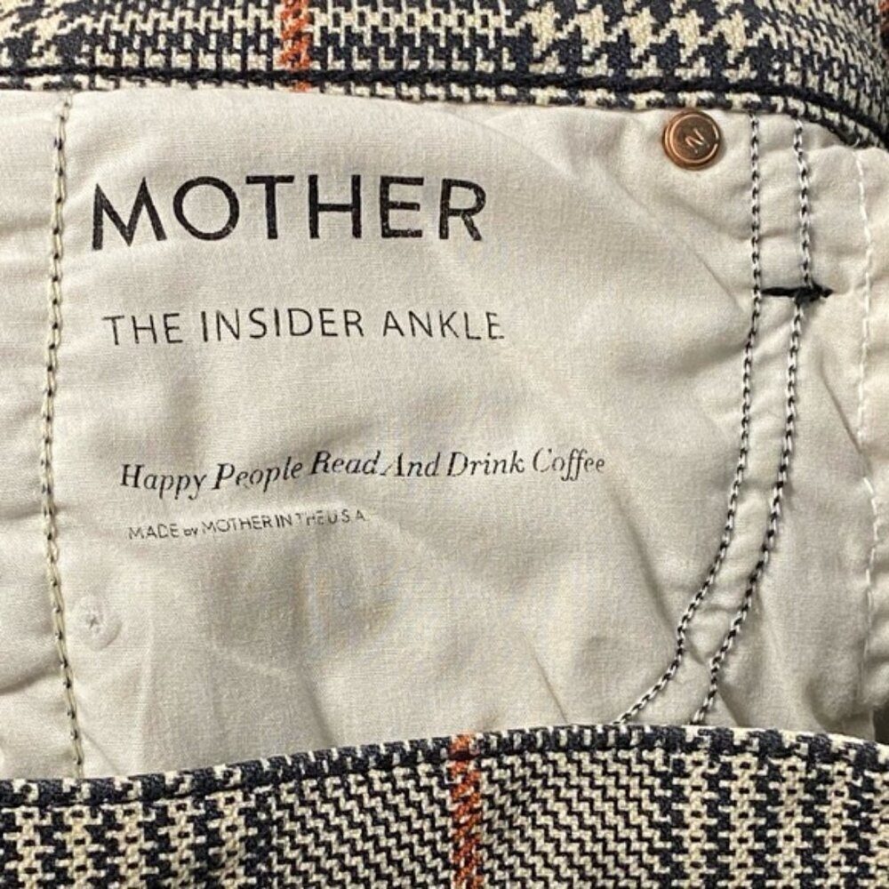 Mother The Insider High Rise Plaid Ankle Jeans Size 26 - Picture 13 of 14
